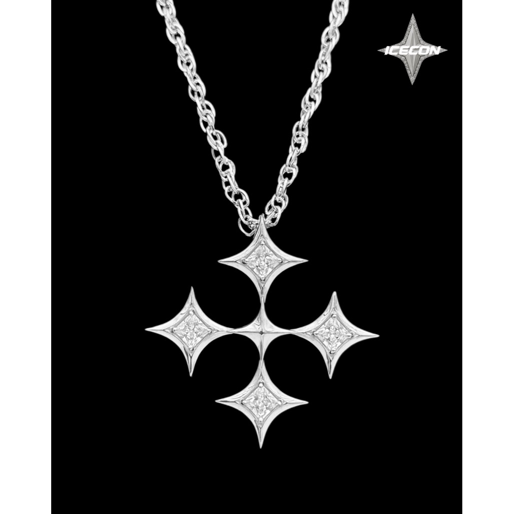 Dây Chuyền Bạc 925 - Mạ Vàng Trắng - Bốn Ngôi Sao Stellar Icecon ( Stellar Nova Necklace )