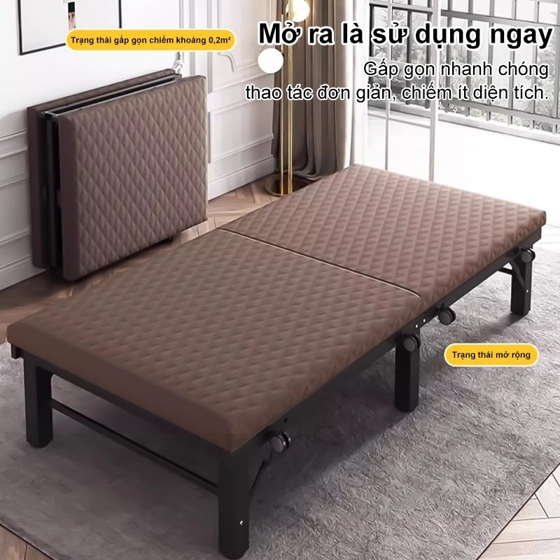 XUXU Giường gấp gon màu cà phê có thể ghép nối  Mút ngọc trai dày 3CM, mềm mại và êm ái | BigBuy360 - bigbuy360.vn