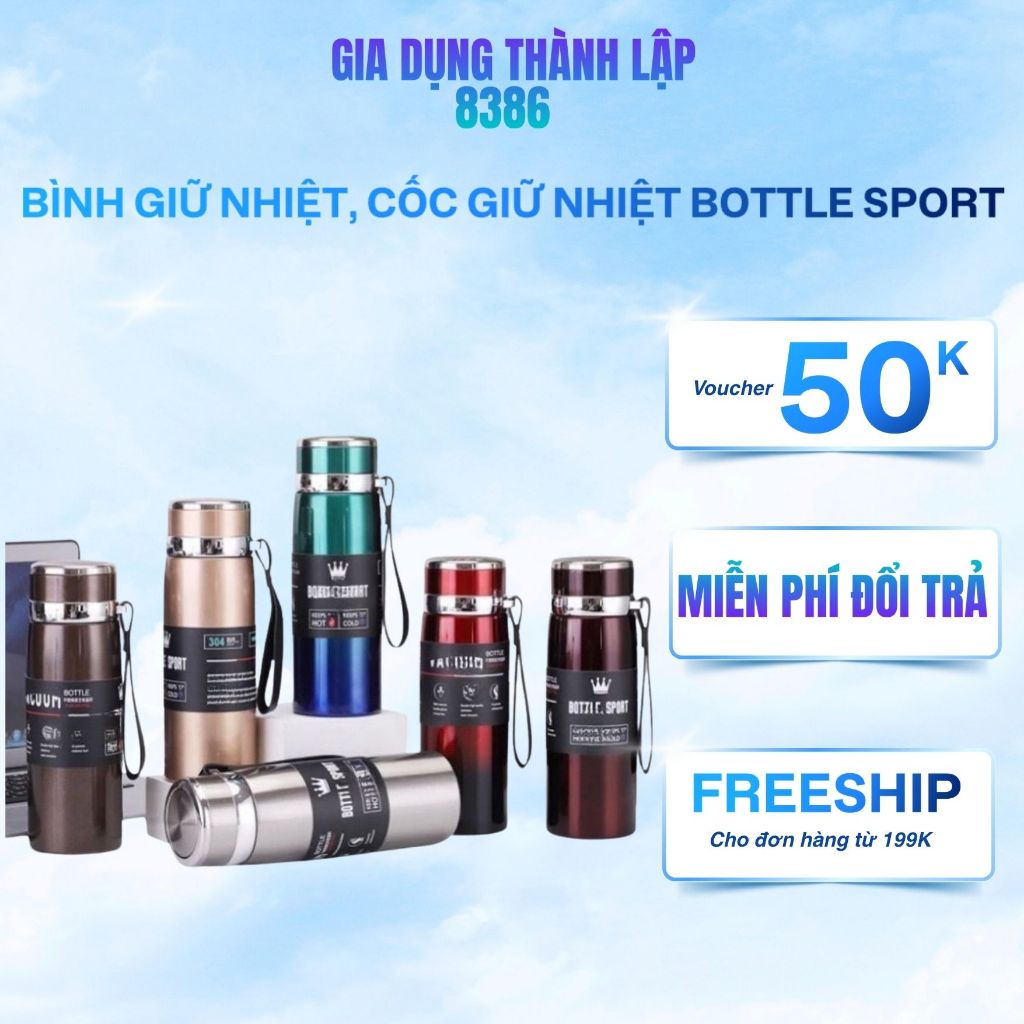 Bình Giữ Nhiệt, Cốc Giữ Nhiệt Bottle Sport 800ml Inox Cao Cấp -Bình Giữ Nhiệt -Bình Giữ Nhiệt 800ml
