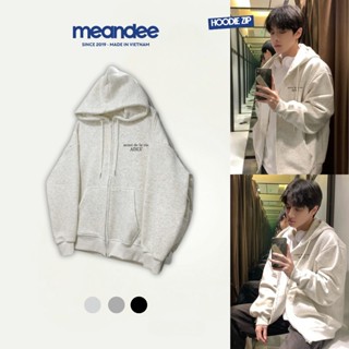 Áo Khoác Hoodie Nam Nữ Meandee Hoodie Zip Nỉ Lót Lông, Bông Dày Form Rộng Màu Đen, Xám Local Brand - KNAD1