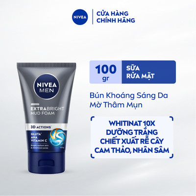 Sữa Rửa Mặt NIVEA MEN Bùn Khoáng Sáng Da | Mờ Thâm Mụn 100g/150g / Sữa Rửa Mặt Nam - 81775/83981