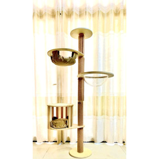 TRỤ CÀO MIX leo trèo cho mèo (Cattree, Catpole, Cat house) võng và bán cầu nhựa, DIY easy