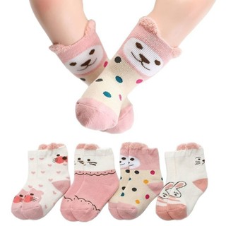 Set 4 Đôi Tất Len Xù Cho Bé Mùa Đông 0-3 Tuổi Tai Xù T64