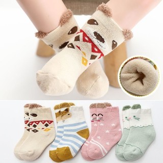 Set 4 Đôi Tất Len Xù Cho Bé Mùa Đông 0-3 Tuổi Tai Xù T64