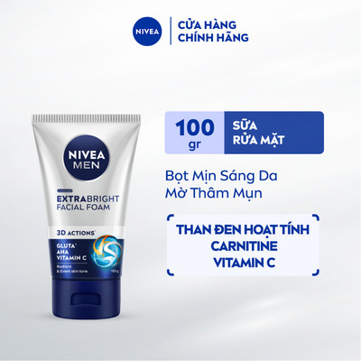 Sữa Rửa Mặt NIVEA MEN Bọt Mịn Giúp Sáng Da | Mờ Thâm Mụn 100g/150g / Sữa Rửa Mặt Nam - 88836/83980