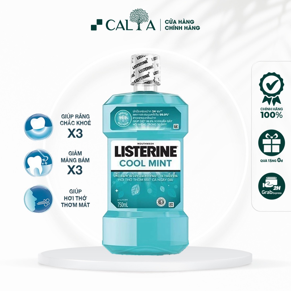 Nước Súc Miệng Listerine Sạch Sâu Thơm Mát, Ngăn Vi Khuẩn - Listerine Coolmint Mouthwash 250ml/750ml