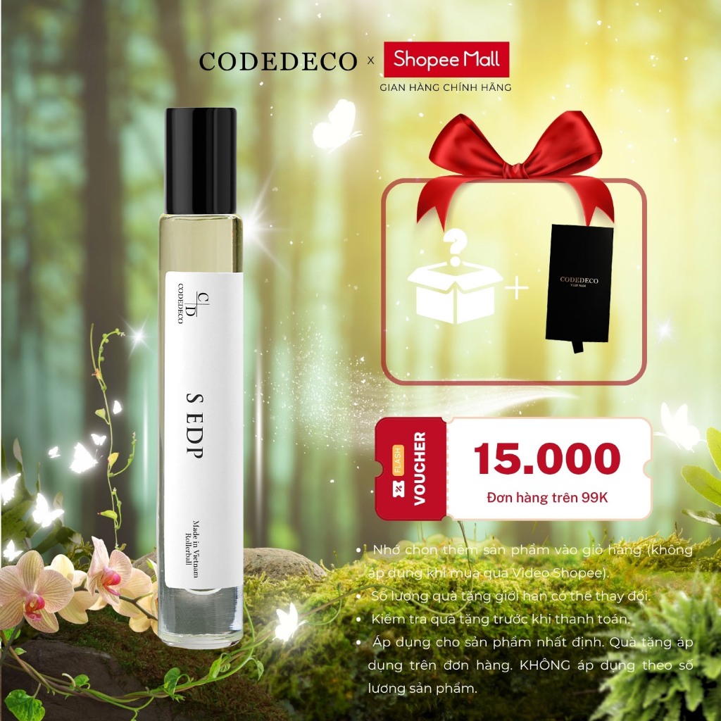Tinh dầu thơm CODEDECO S EDP 10ml dạng lăn - Cuốn hút, Hấp dẫn, Cá tính