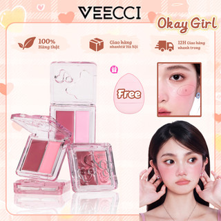  VEECCI Phấn Má Hồng Hai Màu Dạng Nước Dưỡng Ẩm Kết Cấu Dạng Kem Gần Với Da Không Dễ Tẩy Trang 2.8g 