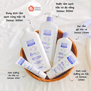 Bộ sản phẩm hữu cơ Jonzac vệ sinh thay tã bỉm chống hăm khử mùi cho bé từ sơ sinh hàng chính hãng