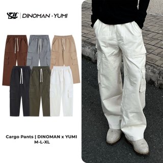 Quần Cargo Pant Kaki 300gsm DINOMAN , Quần Túi Hộp Nam Nữ Ống Rộng Basic QTH01