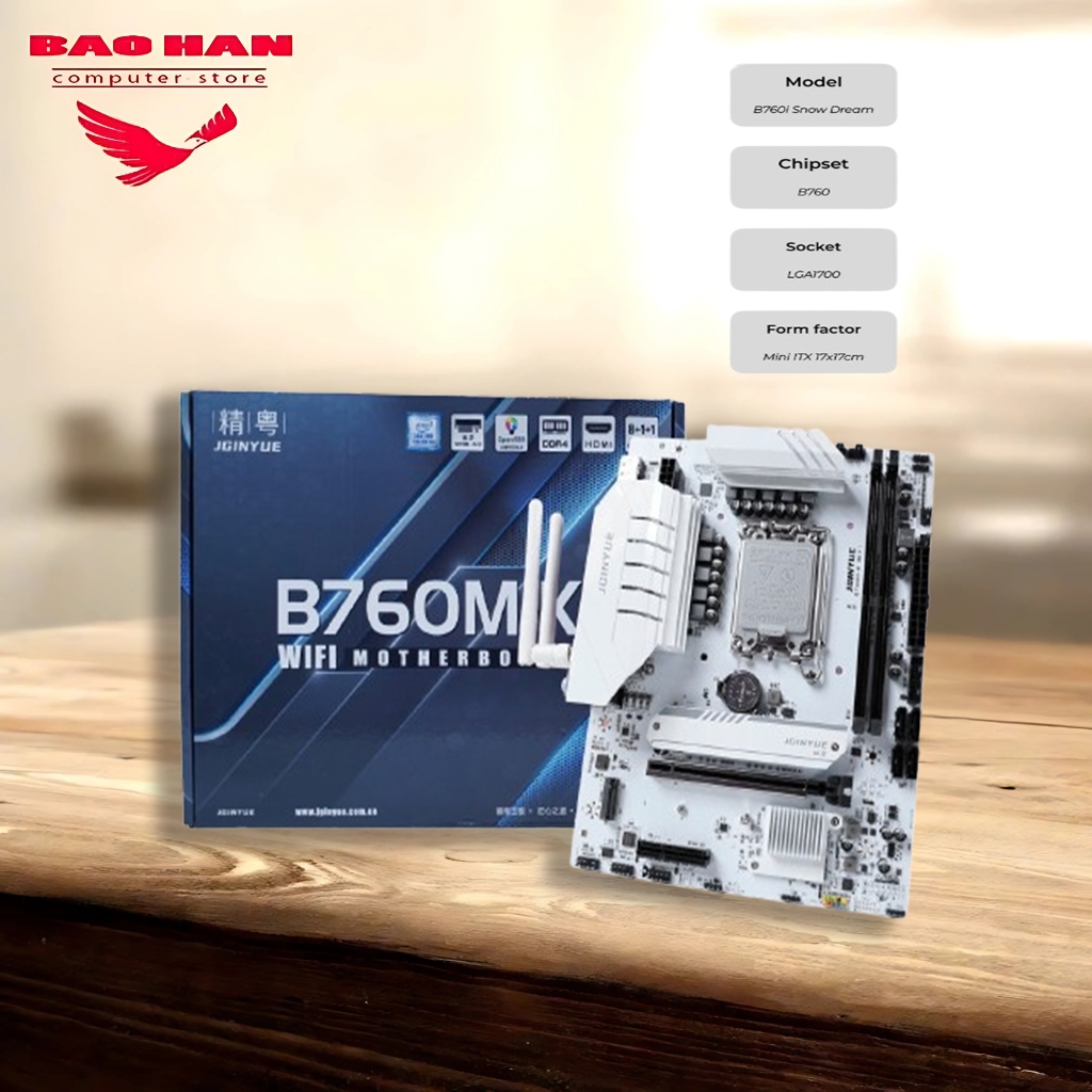 MAIN JGINYUE B760M-K WIFI DDR4 (WIFI 6 + BLUETOOTH) BH 36 THÁNG ĐỔI MỚI