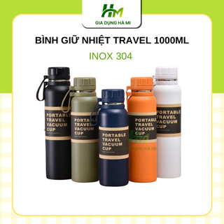 Bình Giữ Nhiệt Travel 1000ml Bình Nước Giữ Nhiệt Inox Có Lõi Lọc Bình Đựng Nước Có Quai Xách TiệnLợi