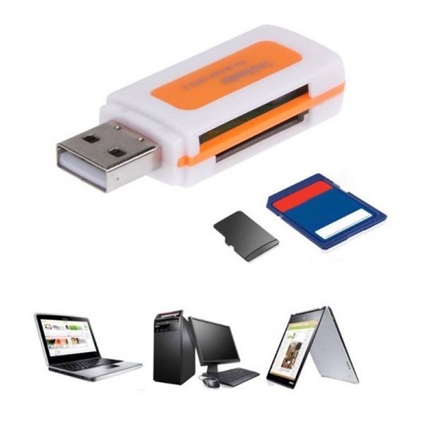 Đầu đọc thẻ nhớ usb đa năng 5 in 1 dễ dàng đọc thẻ SD, Mini SD ( hàng chuẩn).