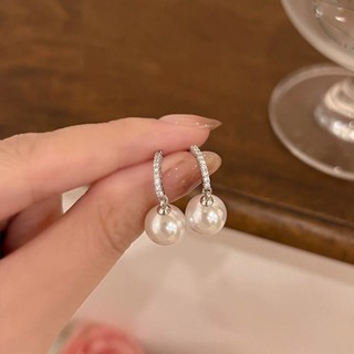  Khuyên tai bạc nữ PMJ Metis ngọc trai đính đá lấp lánh Phúc Minh jewelry bông tai bạc ý PMJS0634K 