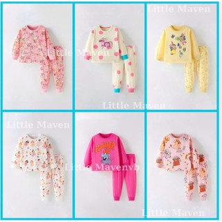 Bộ bé gái Little Maven bộ thun cotton dài tay bé gái BGKL432