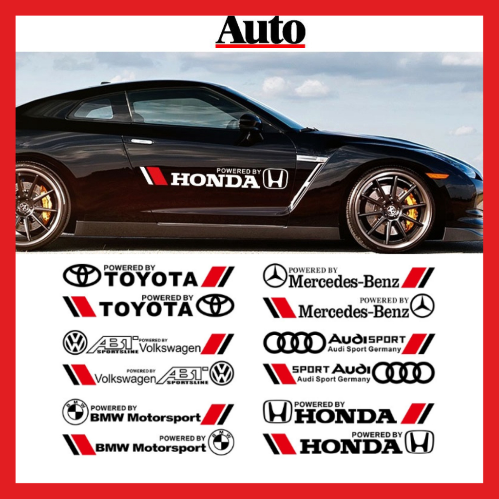 Set 2 Tem Decal Dán Trang Trí Sườn Xe Ô Tô Theo Các Hãng Xe