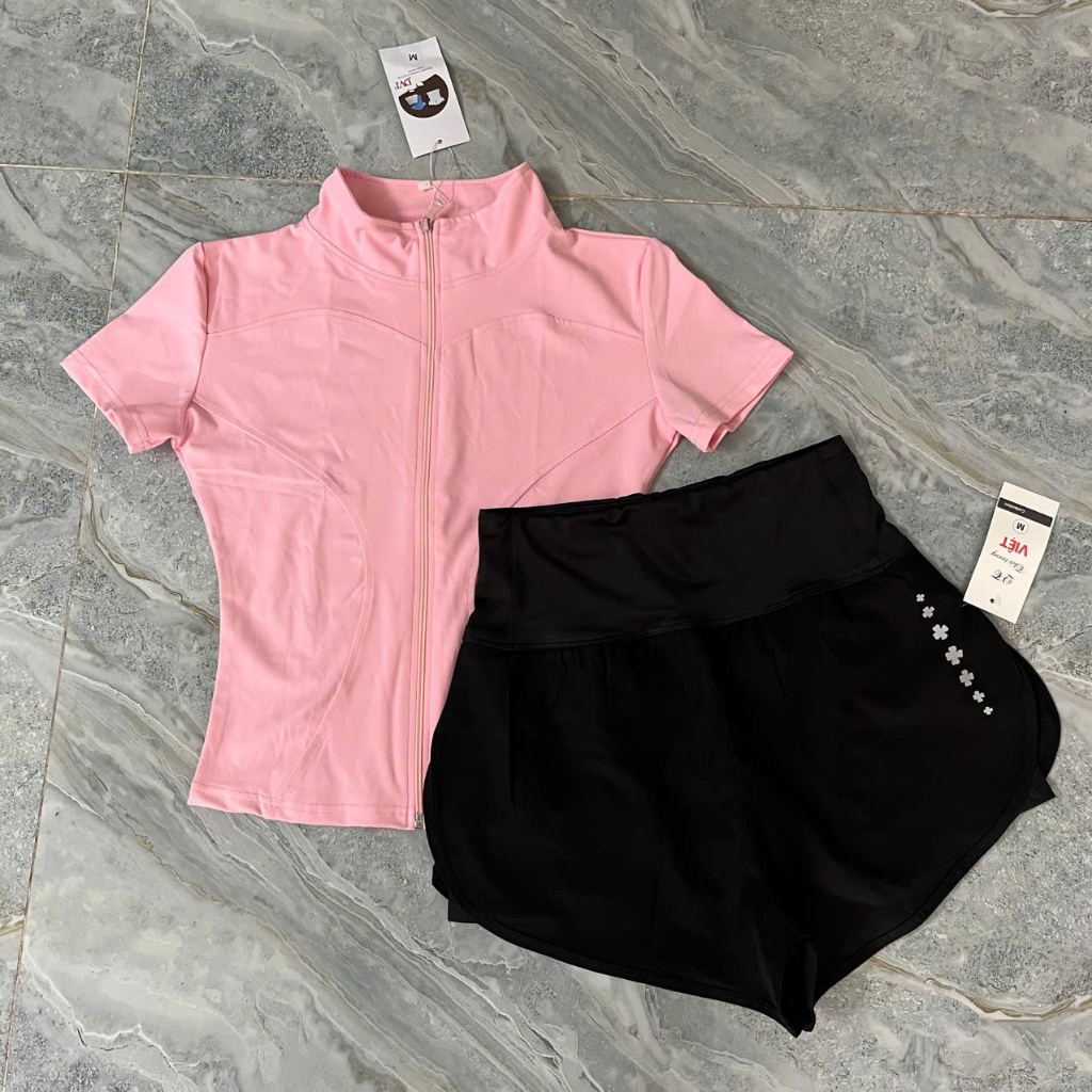 Bộ Áo Khoá dài quần túi khóa kéo tập gym nữ, đồ tập gym yoga aerobic nữ chạy bộ, cầu lông chất đẹp BCV01