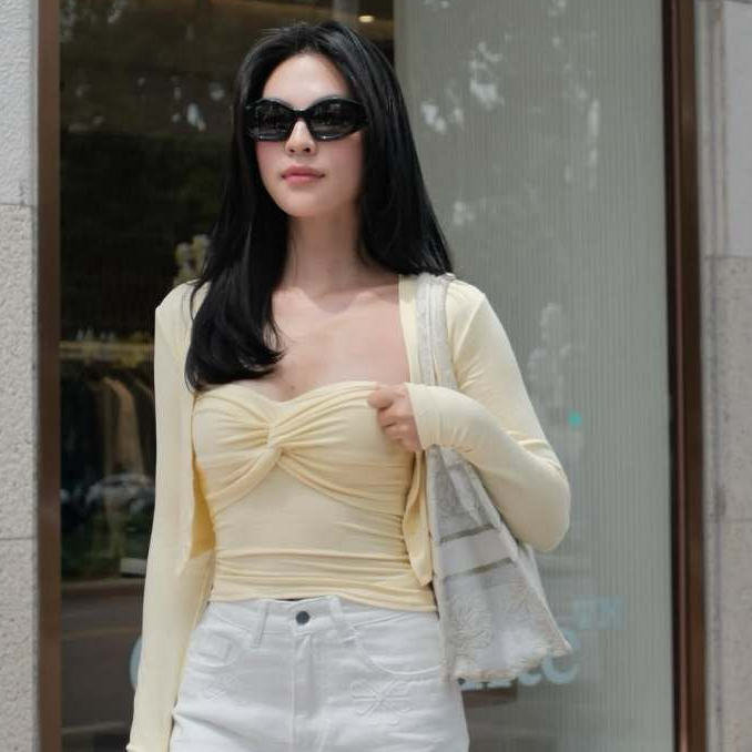 Set Cardigan Nữ và Áo Quây Kiểu Chi Tiết Áo Ống Xoắn Ngực Mùa Hè, Thu Đông Noiree - NA551