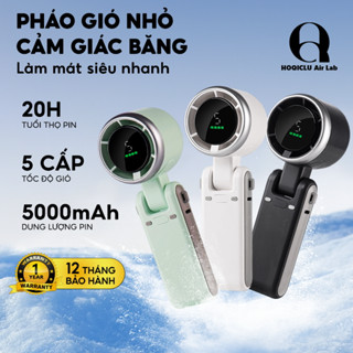 HOQICLU Quạt cầm tay mini N607 pin dung lượng 3600mAh 5 cấp độ gió quạt tích điện có thể gấp gọn màn
