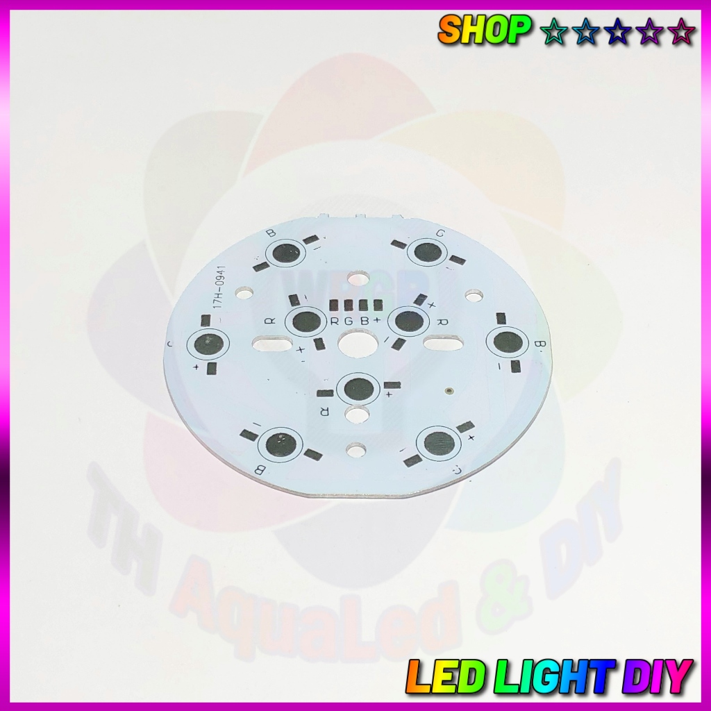 Mạch LED tròn RGB 9 chip, 3 kênh 3 cụm mỗi cụm 3 chip nguồn 9 volt. Dùng cho chip LED đơn Luxeon 1W/