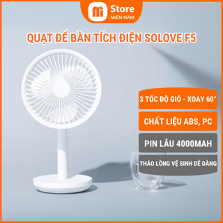 Quạt Tích Điện XM Solove F5 – Pin 4000mAh | 3 Cấp Độ Gió | Vận Hành Êm Ái 