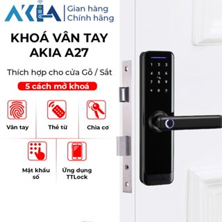  Khoá vân tay AKIA A27 - Nhiều cách mở khoá Kết nối app TTLock Lõi khoá cứng cáp Bảo Hành 2 năm 