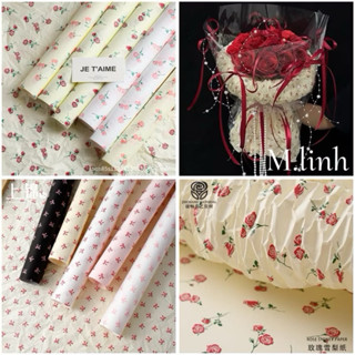 ( Xấp 20 tờ ) giấy NHĂN HOẠ TIẾT, giấy nhún , giấy nhàu bó hoa hàn quốc