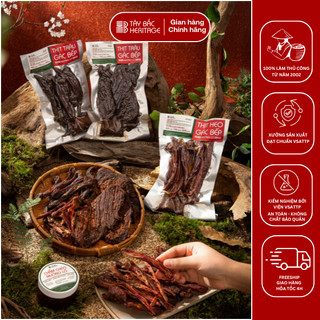  Combo thịt heo và thịt trâu gác bếp  kèm chẩm chéo  Tây Bắc Heritage Set 2 món thịt heo và thịt trâu hun khói TB11 