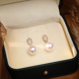  Khuyên tai bạc nữ PMJ Wenxi ngọc trai đính đá lấp lánh Phuc Minh jewelry bông tai bạc ý PMJS0632KV 