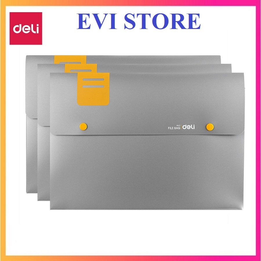 Set 3 cặp tài liệu A4 Deli 5576 / Cặp học thêm học sinh Deli E5576
