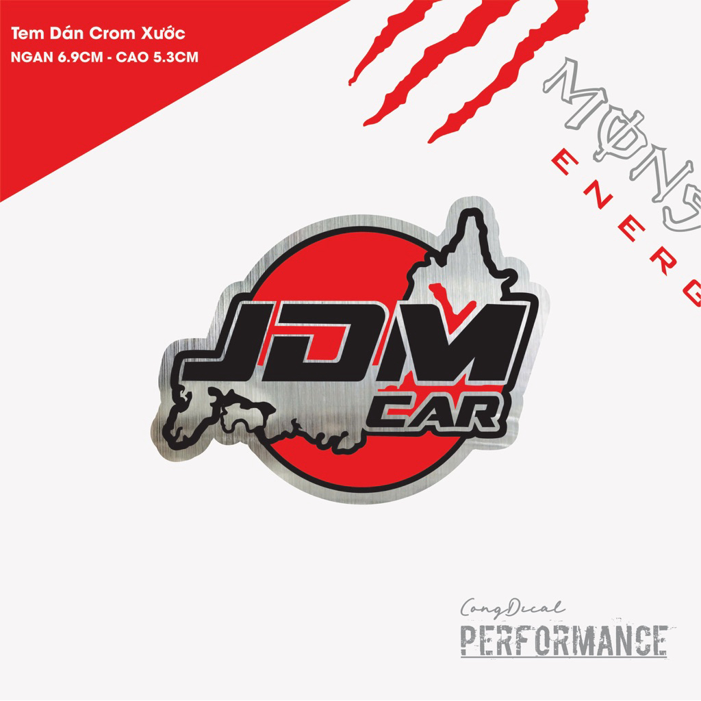 Tem nhôm xướt in nổi cao cấp. JDM CAR JAPAN