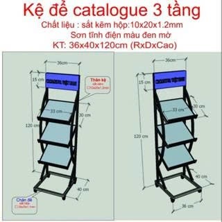 KỆ ĐỂ CATALOGUE BẰNG SẮT TĨNH ĐIỆN 3 tẦNG