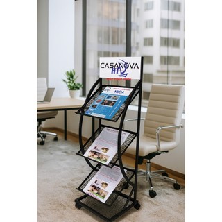 KỆ ĐỂ CATALOGUE BẰNG SẮT TĨNH ĐIỆN 3 tẦNG