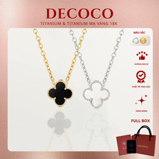 Dây chuyền nữ DECOCO Lucky Clover cỏ 4 lá may mắn titan không han gỉ   kèm túi giấy hộp thiệp  