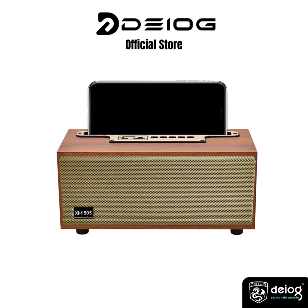Loa bluetooth XM 505 vỏ gỗ, tích hợp giá đỡ, thiết kế cổ điển vintage , pin trâu, bass đầm siêu hay