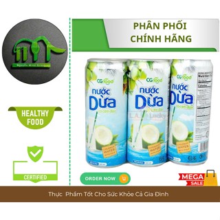  LỐC 6 LON -  Nước Dừa Có Cơm Dừa Cg Food 325 ml 