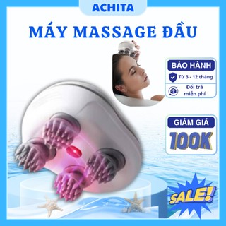  Máy massage đầu ACHITA M65 tia hồng ngoại tăng lưu thông máu kích mọc tóc cây massage đầu 5 chế độ 