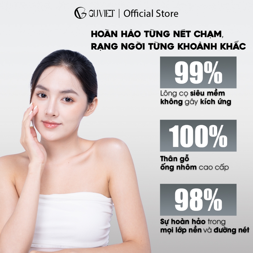 Bộ Cọ Trang Điểm Cá Nhân GUVIET gồm 12 cây cọ màu xanh ngọc kèm theo túi đựng hoặc ống cắm cọ | BigBuy360 - bigbuy360.vn