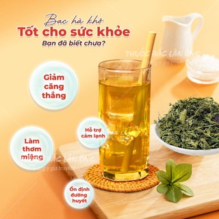 Lá bạc hà sấy khô 500g, bạc hà lẫn cành, lá, thơm, sạch - Lãn Ông