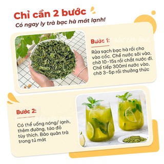 Lá bạc hà sấy khô 500g, bạc hà lẫn cành, lá, thơm, sạch - Lãn Ông