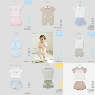 NOUS 2025 - Bộ quần áo cộc tay Nous họa tiết mẫu 2024 cho bé trai bé gái | - 6M 9M 12M 18M 2Y  NF13A- ZZZ