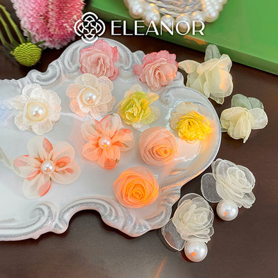 Bông tai cô dâu nữ chuôi bạc 925 Eleanor Accessories hình hoa phụ kiện trang sức khuyên tai 8633