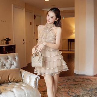 Váy tầng lưới cuốn viền mềm mại