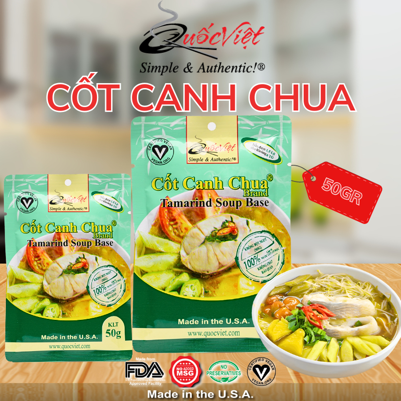 SALE 20%[DATE T09.2026] Gia Vị Nấu Cốt Canh Chua 50G Quốc Việt Foods - Nhập Khẩu USA
