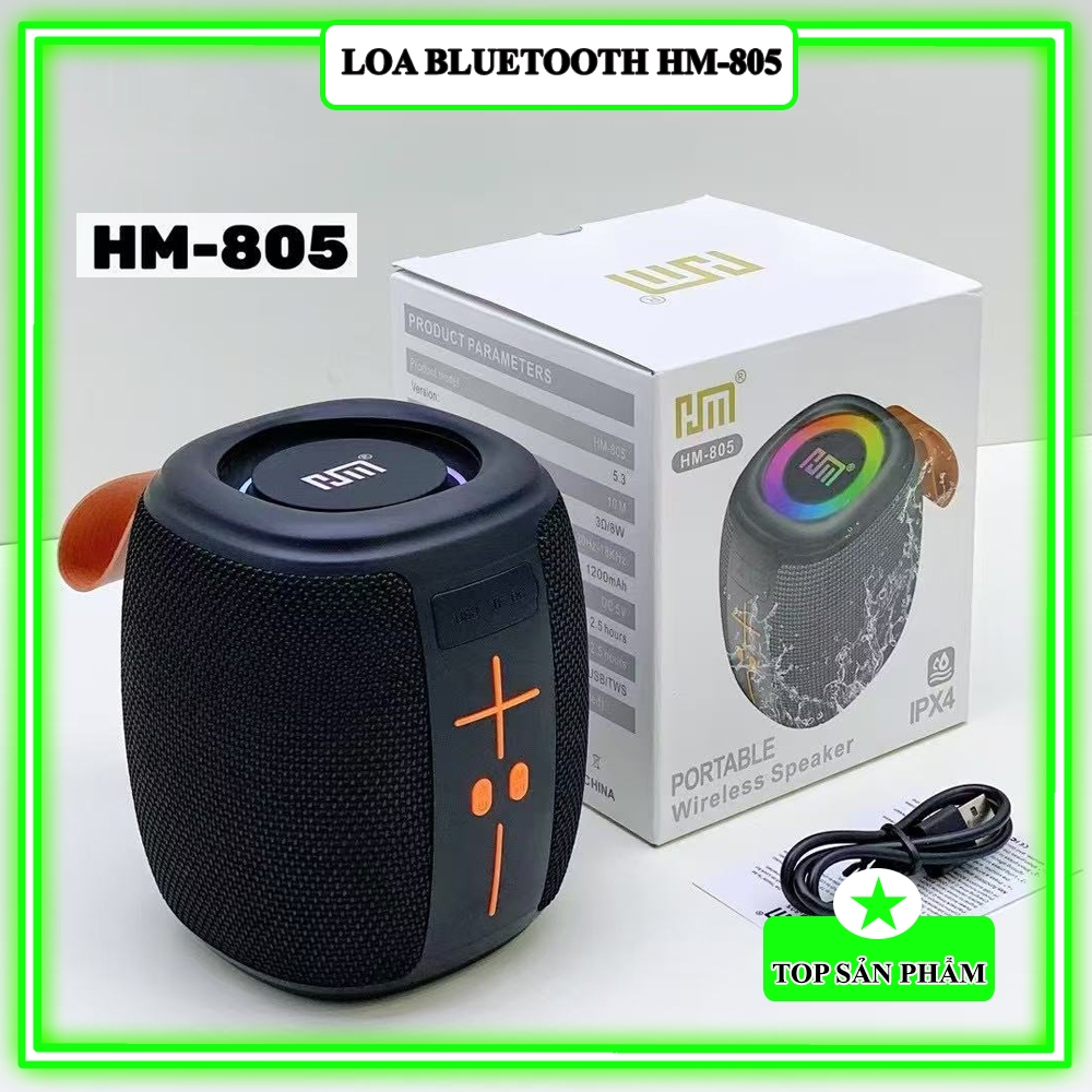 Loa Nghe Nhạc Bluetooth HM-805/KTS-2310 – Loa Bluetooth Không Dây Có Đèn RGB, Chống Nước IPX4, Bass 