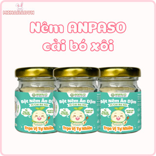 Gia Vị Ăn Dặm Anpaso Vị Cải Bó Xôi Cho Bé Từ 6 Tháng, Hạt Nêm Bột Nêm Vị Cải Bó Xôi Không Bột Ngọt