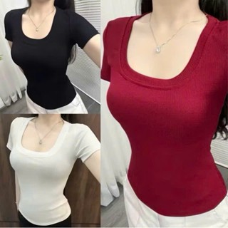  Áo Thun Nữ Cổ Vuông Áo Thun Babytee Cổ U Ôm Body Quyến Rũ Form Xinh MA120 
