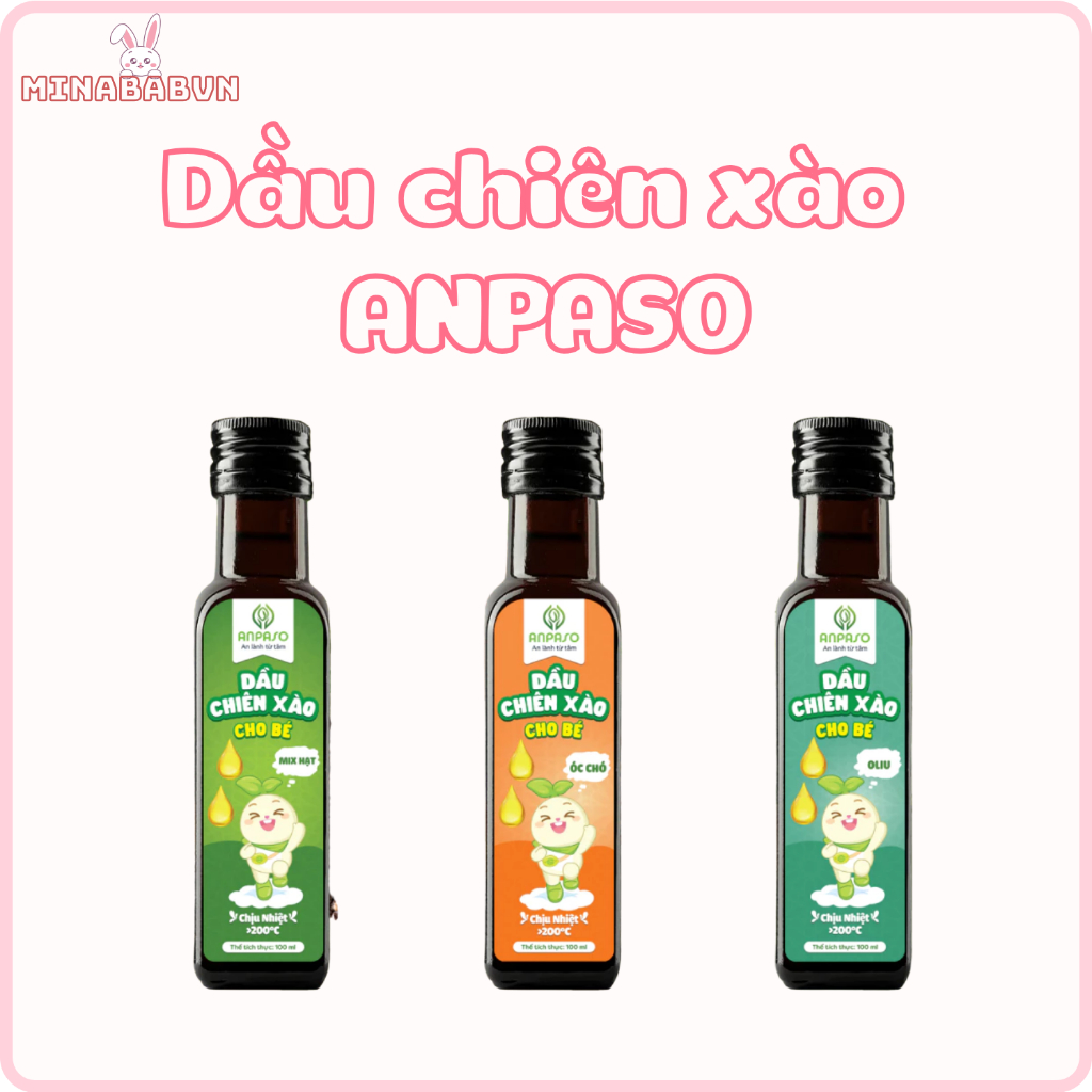 Dầu chiên xào Anpaso cho bé ăn dặm, Dầu ăn dặm Anpaso dung tích 100ml