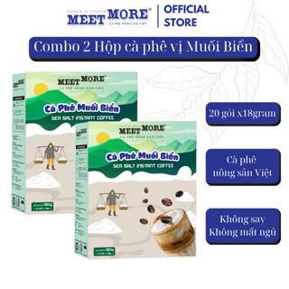 Combo 2 Hộp Cà Phê Muối Biển Meet More (10 Gói/18 Gram/Hộp) - Không Say, Không Mất Ngủ