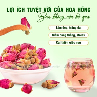 Nụ hoa hồng khô Đà Lạt 500g, nụ hoa hồng, giúp dưỡng nhan, đẹp da, ngủ ngon, an thần, ngừa lão hoá